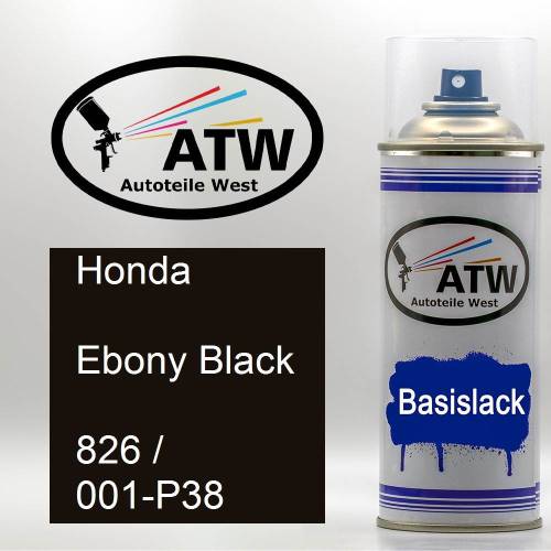 Honda, Ebony Black, 826 / 001-P38: 400ml Sprühdose, von ATW Autoteile West.